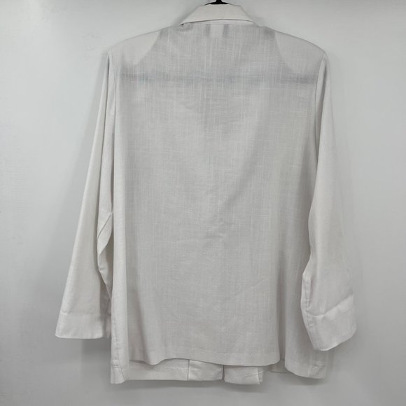 Bedford Fair Blazer Jacket 16 White Button Down Pockets - Picture 3 of 10